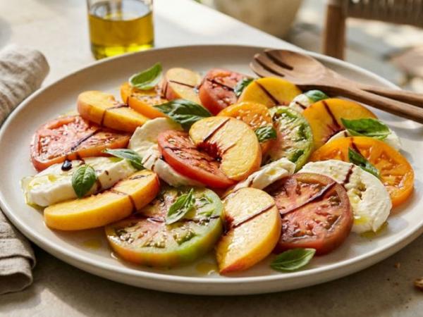 Peach and Tomato Caprese Salad: A Sweet Summer Twist on a Classic photo