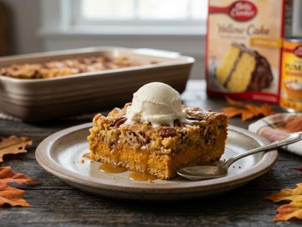 Pumpkin Dump Cake Recipe: Easy Fall Dessert With Yellow Cake Mix photo