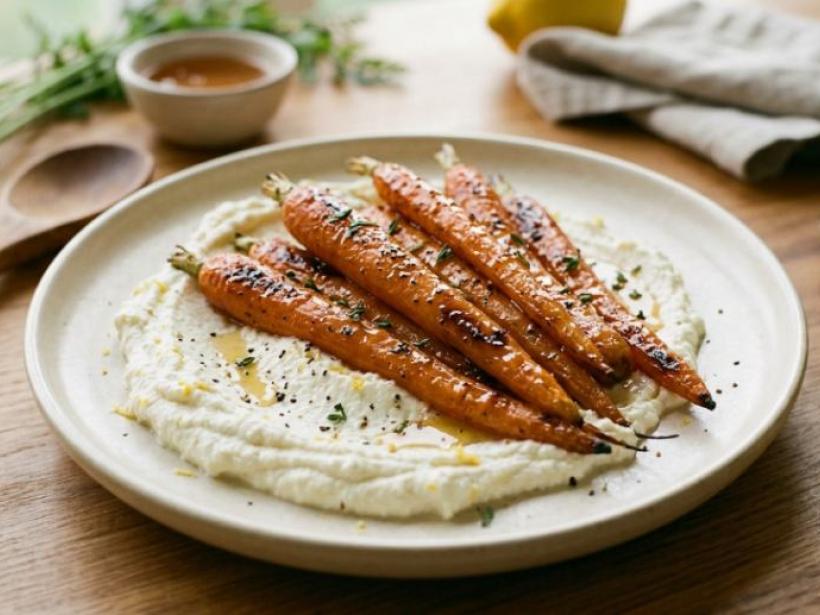 Hot Honey Roasted Carrots with Whipped Ricotta photo